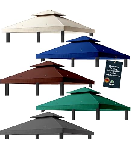 Toit De Rechange Pavillon Modena 320cm - PVC 370g/m² étanche - 6 Angles