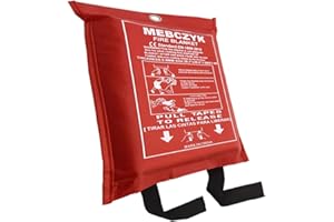 Mebczyk Fire Blanket Kitchen Emergency Blankets with Silicone Coating.Fireproof Blanket Fire Blanket for Home for Kitchen,Camping,Office,BBQ,Welding and Depot!Car Fire Retardant (39"X39" 1Pack)