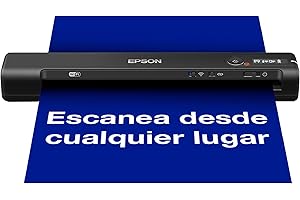 Epson WorkForce ES-60W, Escáner Portátil Inalámbrico con WiFi, Carga por USB, Conectividad por WiFi o USB
