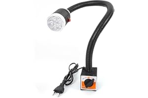 NAMASYO COB CNC Lathe Machine Working Lamp LED Work Light 5w Waterproof Gooseneck Flexible Light Fixed Magnetic Base for Machine Tools Lathe Industrial Lighting (Magnetic Base)