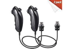 Mribo Wii Nunchucks Juego de 2, Repuesto Nintendo Wii Nunchucks, Wii Joystick para Nintendo Wii y Wii U