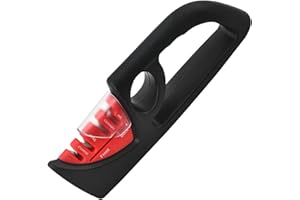 CHEERHOM 4 en 1 Aiguiseur de Couteaux Manuel - Affûteur Professionnel pour Couteaux de Cuisine, Ciseaux, Pierre Céramique, Carbure de Tungstène et Diamant - Design Ergonomique, Base Antidérapante