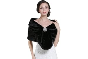 Zoestar - Chal de piel sintética para mujer de los años 20, estolas y mantones, chaquetilla para bodas