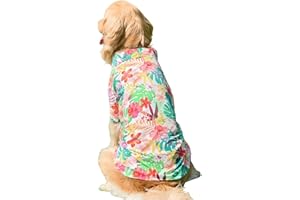 BLUE DREAM ISLAND Chemise hawaïenne pour chien, vêtements d'été pour animaux de compagnie, costume frais et respirant, t-shirt de plage pour chien de taille moyenne et grande _4XL (rouge)