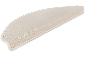 ‎KETTELSERVICE-METZKER Kettelservice-Metzker Stufenmatten Ariston im Sonderformat 64/20cm Halbrund Beige 15 Stück Treppenschutz Treppenteppich