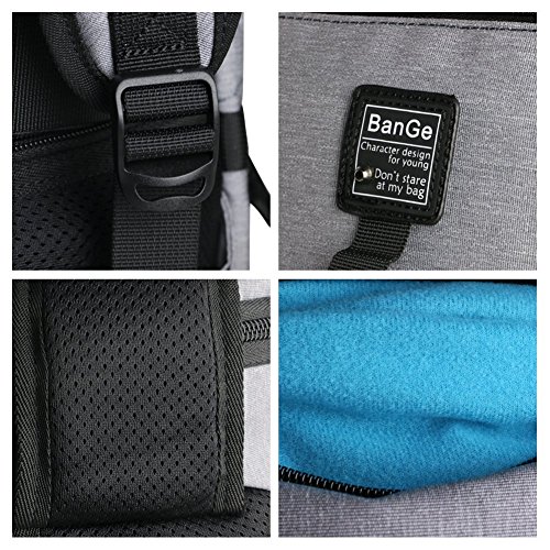 BanGe Leichter Laptop Rucksack 15 6 Zoll Business Outdoor Daypack Reise Rucksack Schulbeutel f  r Herren und Damen  Grau 