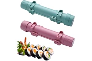 JYJLLM 2 Pieces Sushi Maker，Sushi Making Kit, Multifunctional Sushi Maker Bazooka Sushi Roller, Sushi Roll Kit, Sushi Mould for DIY Sushi More Diversified,Vegetable Meat DIY Roll Tool