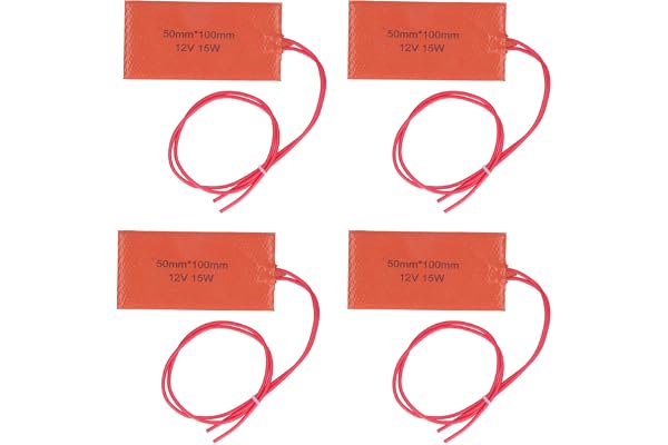 4 st silikongummi värmedyna 12 V 15 W flexibel silikonvärmematta gummi värmefilt 50 x 100 mm / 2 x 3,9 tum
