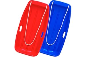 AKLIFFE Sledge Bob Sledge Children with 2 Pull Ropes, 89 cm Bob Sledge Adults for Tobogganing with Handles for Unisex Children Adults Winter Sports
