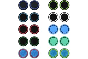 BDEPSTR 10 Paar Daumenstiel-Silikonkappen, PS5-Zubehör, PS5-Controller-Griffe, PS4-Joystick, Xbox-Controller-Schutz für verbesserte Genauigkeit und Haltbarkeit (mehrfarbig)