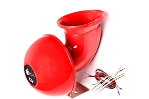 YIYDA Clacson per auto Clacson elettrico per auto rosso 150db Car Horn Clacson per altoparlante suono di toro in metallo Clacson per Camion a prova d'acqua Clacson per 12V camion treno barca ecc