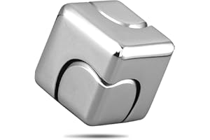 DILABNDA Infinity Fidget Cube Spinner Toy for Kids Adults, Metal Focus 2 in 1 Fidget Figner Spinning Puzzle Block for Boy Girl, Cool Mini Gadget Stuff Stress Relief Toy for Office Desk Toy(Sliver)
