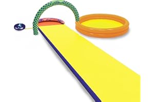 Wham-O 16ft Slip n' Slide 3 in 1 Splash Park with Paddling Pool and Sprinklers - Ultimate Outdoor Garden Toys, Water Play Toys for Kids, Ages 5-12, With Slide, Splash Paddling Pool and Sprinkler Pod