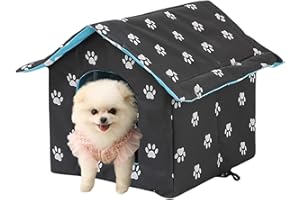 HOMURY Cat House for Outdoor Winterproof: Foldable Cat House, Washable, Weatherproof, Waterproof and Warm, Outdoor Pet House, Oxford Pet House for Stray Pets, for Small Dogs, Cats