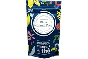 ABSOLUGREEN Thé Blanc comme Rose – Comptoir Français du Thé – Saveur Rose, Framboise & Fruit de la Passion – Infusion Délicate et Florale en Vrac 40g – Raffiné et Gourmand, Idéal pour un Moment de Douceur