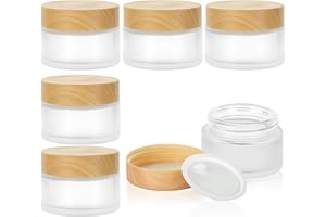 HOTUT Glas Cremedose, 6 Stück Glas Leerdose 30ml, Glastiegel mit Deckel und Liner, Cremedosen zum Befüllen, Reisetöpfe für Kosmetik Cremes Lotionen ätherische Öle