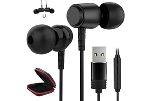 ASKUBSKU Auriculares con Micrófonos PC, Magnéticos Cancelación de Ruido Auriculares USB para Juegos, Ligeros Auriculares para Portátil con Controles de Audio Headset Gaming para Transmisión En Vivo PS4 Oficina