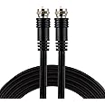 GE RG6 Coaxial Cable, 15 Ft. F-Type Connectors, Double Shielded Coax, Input Output, Low Loss Coax, Ideal for TV Antenna, DVR, VCR, Satellite Receiver, Cable Box, Home Theater, Black, 33627