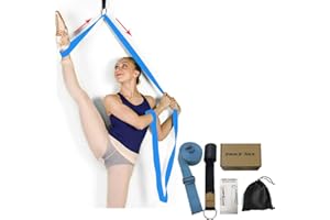 XEMZ Leg Stretch Strap, Adjustable Leg Stretcher Band w/Door Anchor, Improve Leg Stretching Door Flexibility Trainer, Home Stretching Equipment for Yoga Ballet Dance Cheer Gymnastic Training