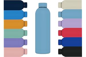 MI KO MI KA Botella de Agua de Acero Inoxidable Reutilizable | Hermética y Térmica | Sin BPA | Isotérmica, Mantiene Frio 24H y Calor 12H. Doble Pared al Vacío a Prueba de Fugas (750ml, Azul Claro)