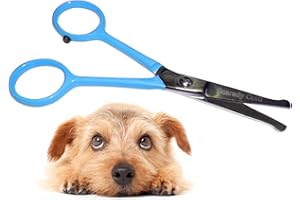 Tiny Trim Schere mit Kugelspitze, 11,4 cm, für Hunde-, Katzen- und alle Haustierpflege, Ohr, Nase, Gesicht und Pfote, kleine Sicherheitsschere von Scaredy Cut, Blau