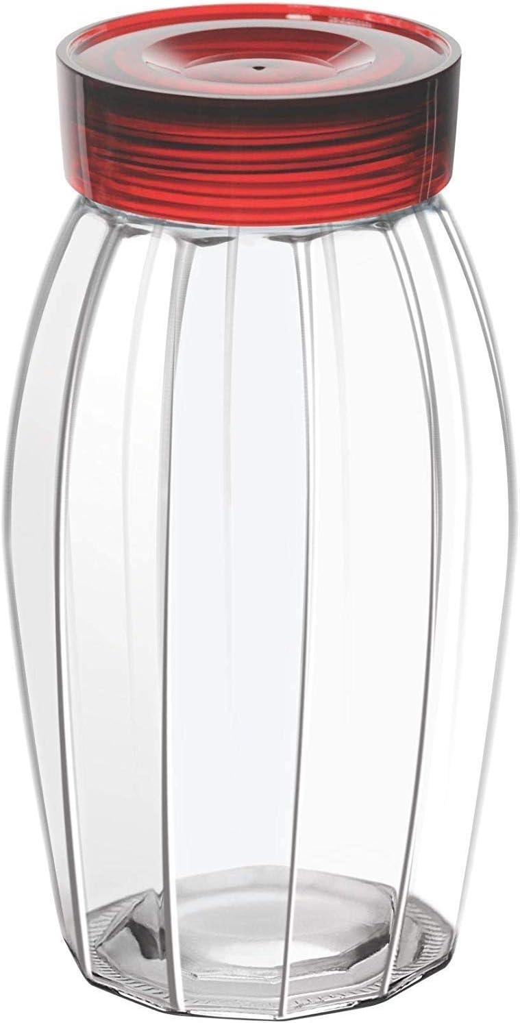 Rudra Villa - Glass Jar and Container (2000 ml) with Rust Proof Air Tight Lid for Kitchen Storage Pickle jar Round Glass jar Sauce jar jam jar