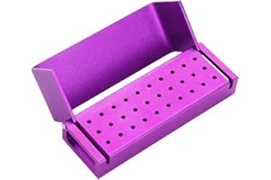 ‎HURRISE Hurrise Bur Holder - 30 Holes Aluminium Disinfectant Holder Autoclavable Dentist For Tool, There Colours (Purple)