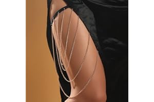 Zookey Boho Leg Chain Gold Tassel Thigh Chain Sretchy Body Chain Summer Beach leg Chain Jewellery Accessories for Women and Girls