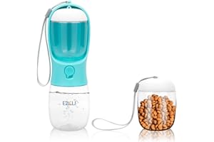 ETACCU Butelka na wodę dla psa 350 ml, klasa spożywcza bez BPA, 100% szczelna, przenośny kubek podróżny dla zwierząt domowych, na spacer, dozownik wody dla szczeniaka na zewnątrz z pudełkiem do