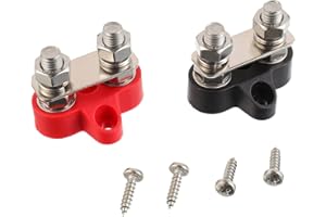 EPLZON M8 5/16" 2 Piece Attachment Bolt Battery Terminal Block 12-48V DC Bus Bar Bus for RV Truck Camping Boat