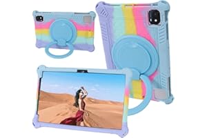 YKWXSC Funda para DOOGEE U9/U10/U10 Pro/T10/T10W Tablet 10,1 Pulgada, Soporte Giratorio 360° y Correa de Mano/el Hombro Silicona antigolpes Funda, Colorido