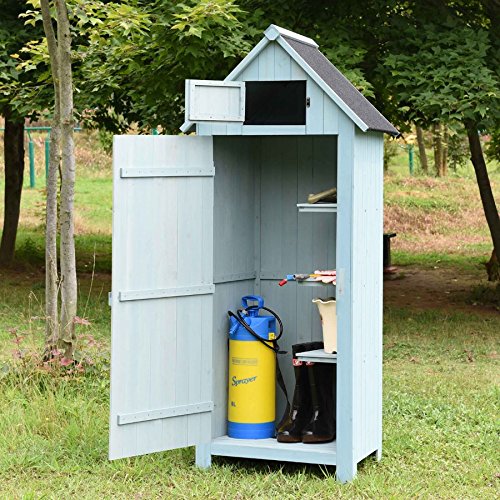 Holz-Gartenschrank 179cm Gruen - 3