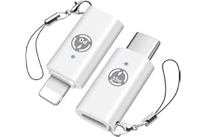 HAUXGOGO Adattatore da Lightning a USB-C (Set da 2), PD 35W Ricarica e Trasferimento Dati - Bianco