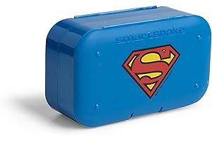 Smartshake DC Comics Pill Box Organizer, BPA Free - Pudełko do przechowywania leków do codziennego użytku - 7-dniowe przenośne etui na tabletki do podróży, witaminy i suplementy (Superman)