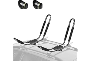 ONATISMAGIN Barres de Toit en J pour Kayak, Barres de Toit universelles pour Kayak, canoë, Planche de Surf, Snowboard, Support de Rangement pour Porte-Kayak, Porte-Kayak pour SUV, Voiture et Camion (1 Paire)
