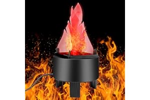 Auniq 3D Faux Feu Lumière, Artificielle LED Soie Flamme Effet De Scène Lumière Réaliste Camp Lampe LED Lampe de Flamme Deeffet Flamm électronique avec Base pour Halloween Noël Festival