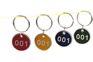 NanTun Juego de llaveros con chapas de metal numeradas, de aleación de aluminio, para llaves, número de identificación, llaveros numerados, 50 unidades