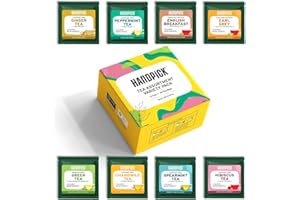 HANDPICK, Coffret Cadeau de Thés - 40 Sachets, 8 Saveurs - English Breakfast, Earl Grey, Thé Vert, Tisane & Plus - Sachets Écoresponsables - Idée Cadeau Femme et Homme