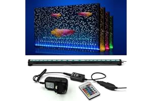 NEWNEN Fish Tank Light Waterproof Aquarium Lights Remote Control 5050 LED Color Changing,Air Bubble Lights with 24key Controller for Fresh and Saltwater Aquarium 52cm/20.4inch