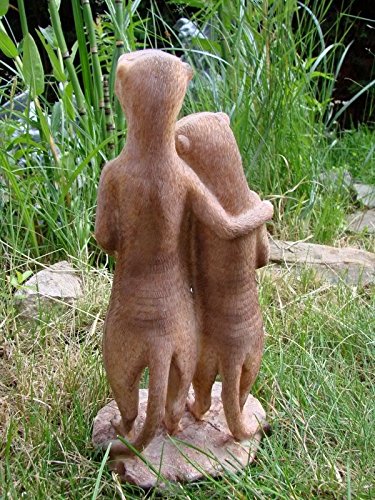 Süsses Erdmännchen Paar Figur Gartenfigur Tierfigur - 3