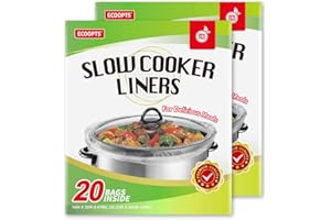 ECOOPTS 40 Beutel extra große Slow Cooker Einlagen | Slow Cooker Taschen passend für 6–10 QT Topf | geeignet für ovale und runde Töpfe, BPA-frei (2 Stück 35,6 x 55,9 cm/Beutel)