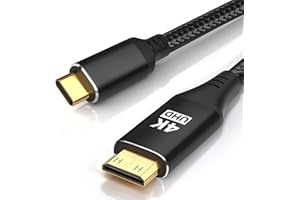 KELINK USB C to Mini HDMI Cable 5FT, High Speed 4K Cord 4K@30/2K@60Hz/1080P Nylon Type C to Mini HDMI Uni-Directional Cord for, Portable Monitor, Steam Deck, ROG Ally, Laptop, MacBook, iPad Pro, iPhone 15