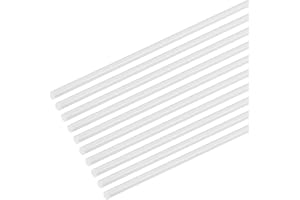M METERXITY 20-Pack Round Plastic Bars Rods, 1mm x 250mm ABS Smooth Plastic Tube for DIY Craft Sticks/Sand Table Model/Scene Making, Easy to Cut and Paint[White]