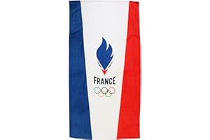 OMYDREAM Paryż 2024 JO Flaga Francji Olimpijska Ręcznik plażowy | 100% bawełna, Oeko-Tex | prześcieradło plażowe, 75 x 150 cm, niebieski biały czerwony