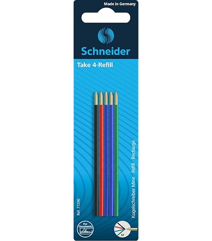 BIC Kugelschreiber-Ersatzminen – 4 Farben, Rot, Strichbreite 0,32 Mm, Dokumentenecht