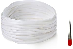 ODSK Rattan Furniture Fixing Kit (Contains Weaving Tool), Wicker Repair Material, White Flat Plastic Woven Material for Installing Rattan Furniture and Garden Chair Basket -70m (220 ft) …