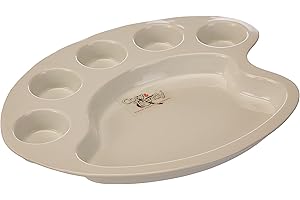 Cosy & Trendy HP1367 Plat Palette Peintre Céramique, Blanc, 30 x 24 x 3 cm