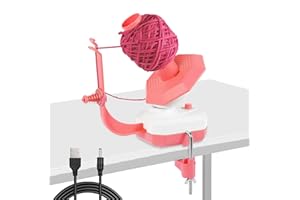 FUERDICH Eléctrico Yarn Winder, 10 Oz De Capacidad Bobinadora De Hilo Con Ajuste Continuo De La Velocidad, Manos Libres Automático Ovilladora Para Ganchillo Y Costura, rosa