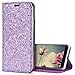 Produktbild Galaxy S9 Plus Hülle,Galaxy S9 Plus Schutzhülle,KunyFond Ledertasche Flip Case Schutzhülle Brieftasche im BookStyle Retro SchönSparkle Bling Glänzend Glitzer PU Leder Hülle Handytasche Kunstleder Lederhülle Folio PU Leather Wallet Case Schutz PU Lederhülle Handyhülle Schale Bumper Dünn TPU Back Rückseite Tasche Ständer Etui mit Standfunktion Karteneinschub und Magnetverschluß Anti-Scratch Shell Etui Pouch Flip Klapp Cover für Samsung Galaxy S9 Plus,Lila