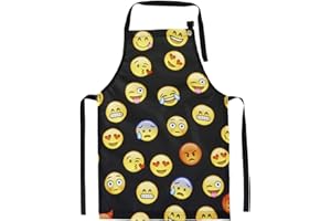 Ferocity Fartuch Dziecięcy i Młodzieżowy - Malarski, Kuchenny, Warsztatowy dla Nastolatków - Emoji Black [074]